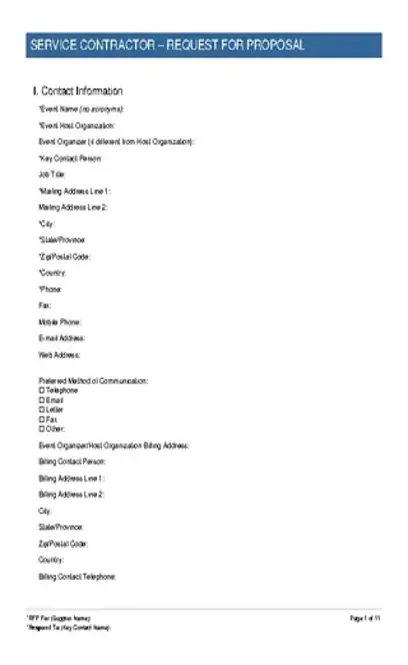 Service Contract Proposal Template
