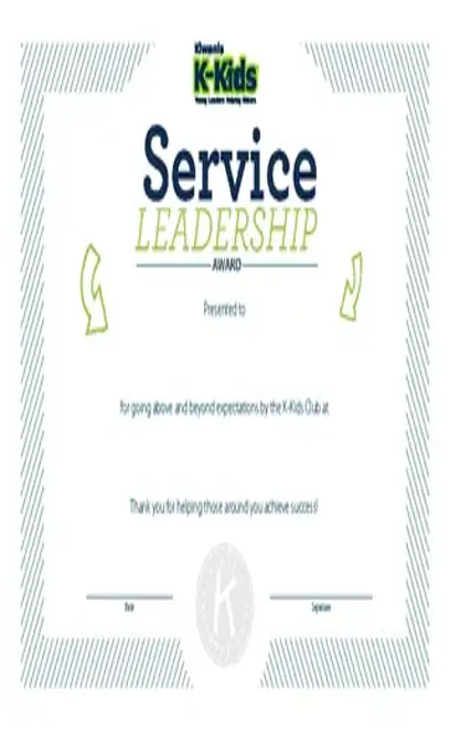 Service Leadership Certificate Template