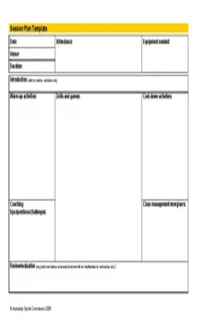 Session Plant Agenda Template