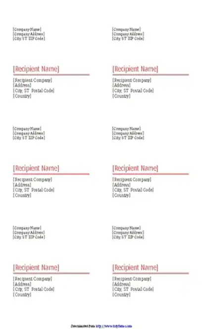 Shipping Label Template 1