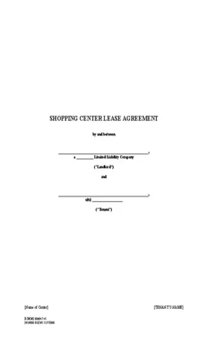 Shopping Center Lease Agreement