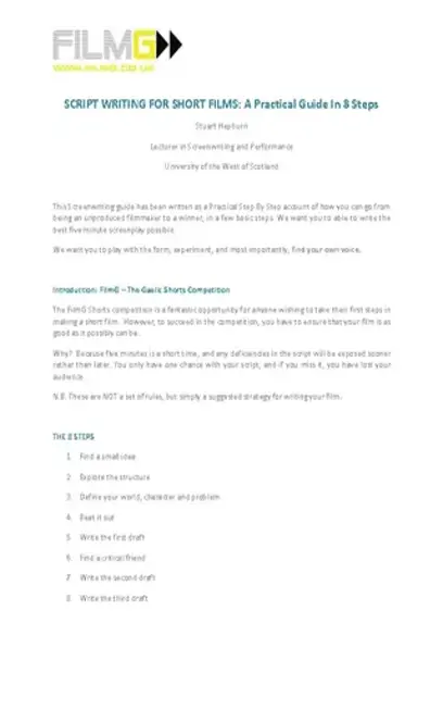 Short Film Script Writing Template Sample