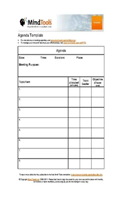 Simple Company Agenda Template