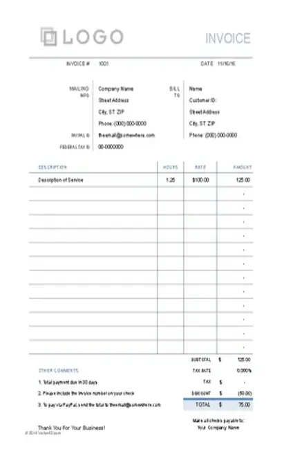 Simple Invoice Hours And Rate2