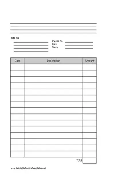 Simple Invoice Lined Portrait