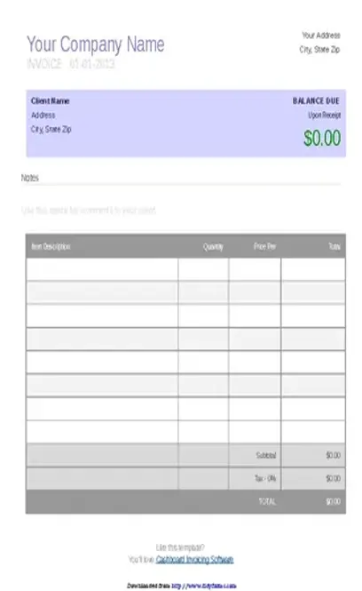 Simple Invoice Template 3