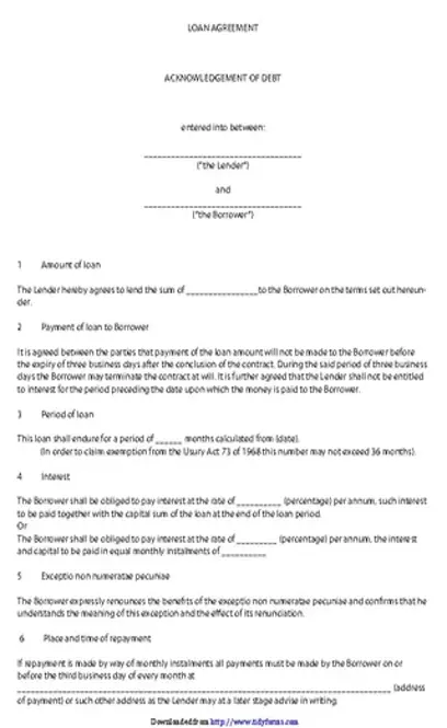 Simple Loan Agreement Template 2