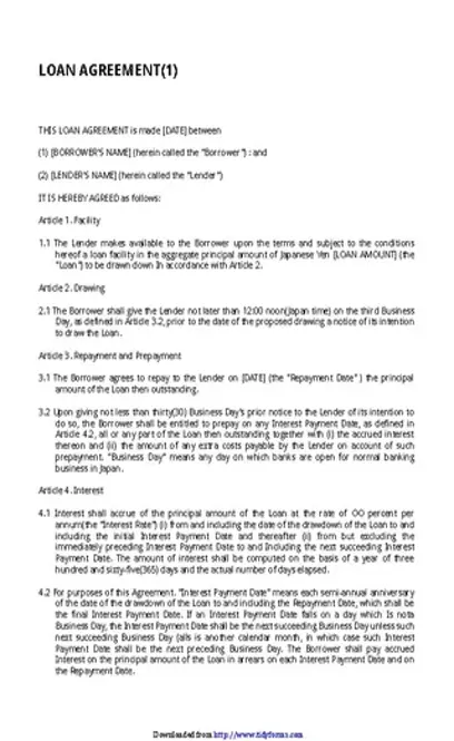 Simple Loan Agreement Template 3