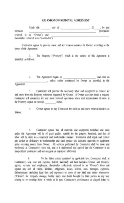 Snow Removal Contract PDF