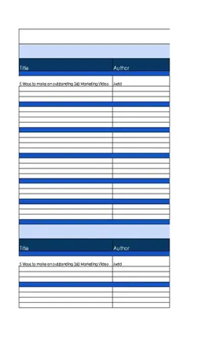 Social Media Content Calendar Template