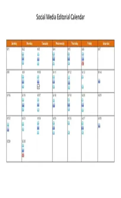 Social Media Editorial Calendar Template