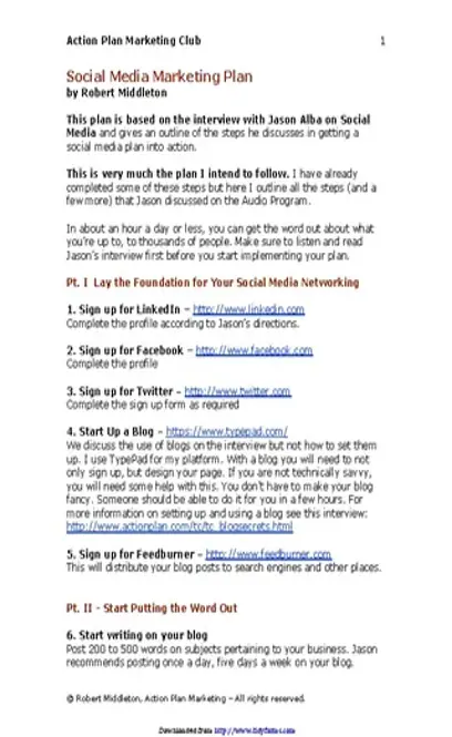 Social Media Marketing Plan Template 1