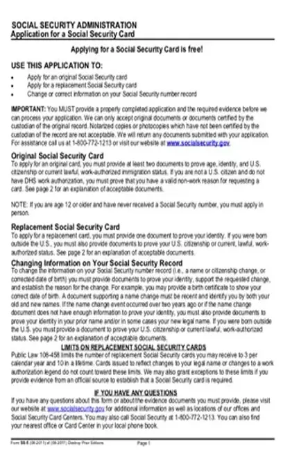 Social Security Office SS5 PDF