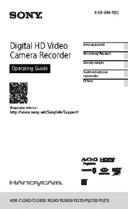 Sony Quick Start Guide Sample