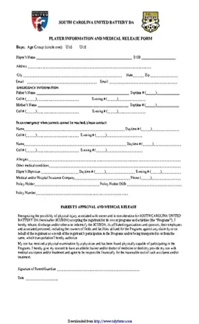 South Carolina Medical Release Form 3