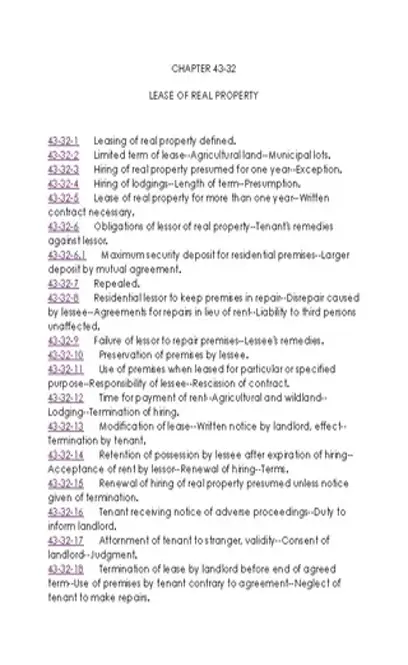 South Dakota Chapter 43 32 Lease Of Real Property