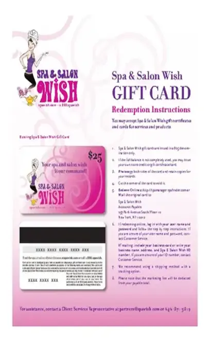 Spa And Salon Wish Gift Certificate