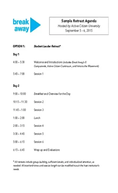 Staff Retreat Agenda Template