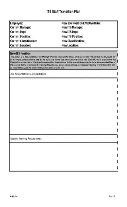 Staff Transition Plan Template