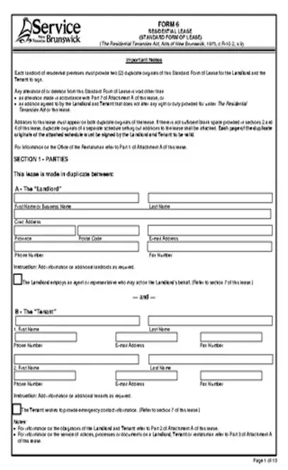 Standard Form Of Lease