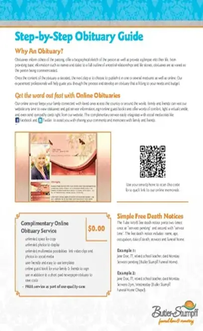 Step By Step Obituary Guide Template