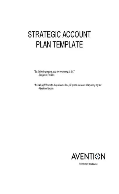 Strategic Account Plan Template