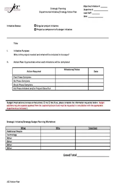 Strategic Action Plan Template