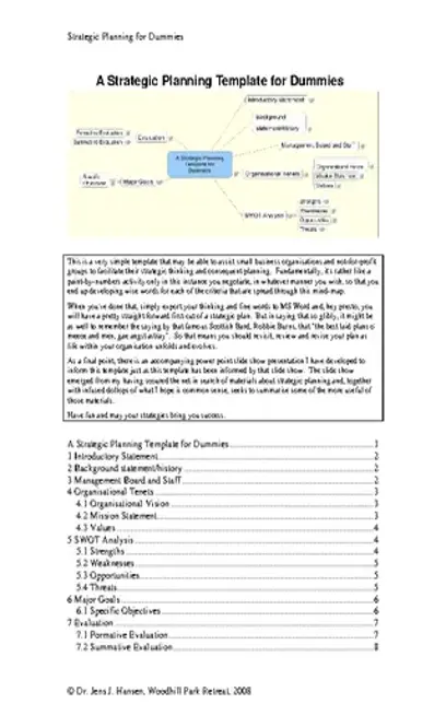 Strategic Planning Template For Dummies