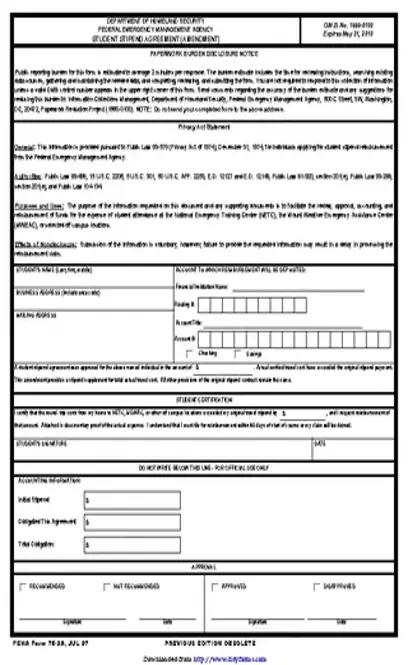 Student Stipend Agreement Amendment