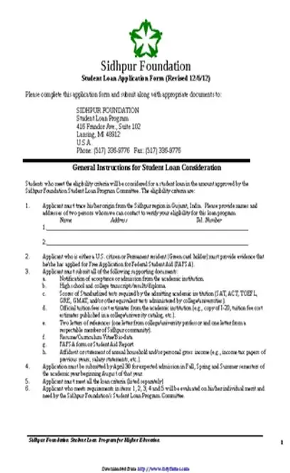 Students Loan Application Form 3