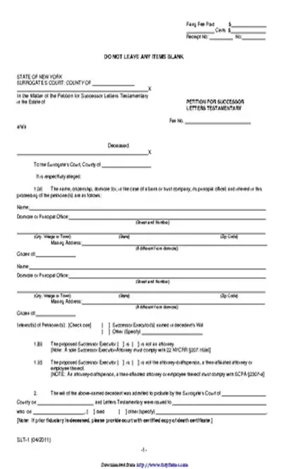 Surrogate P 14 Petition For Successor Letters Testamentary