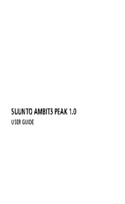 Suunto User Guide Sample