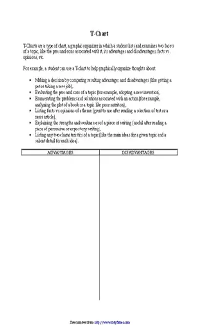 T Chart Template