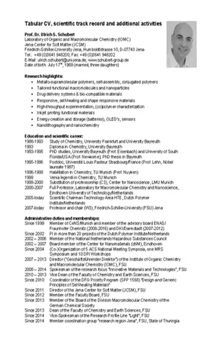 Tabular Cv Template