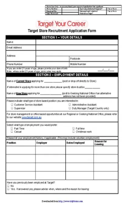 Target Application Form