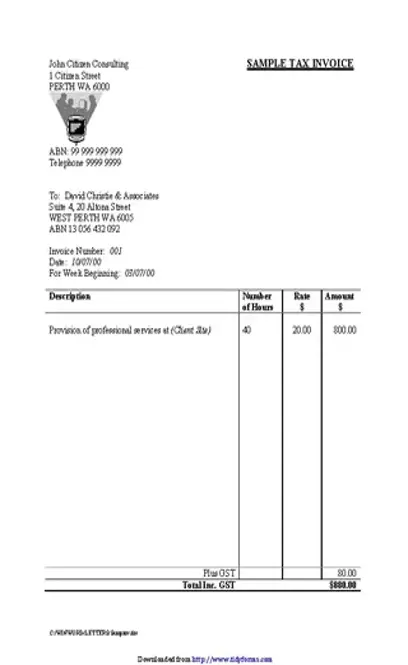 Tax Invoice Sample