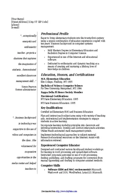 Teacher Resume Cv