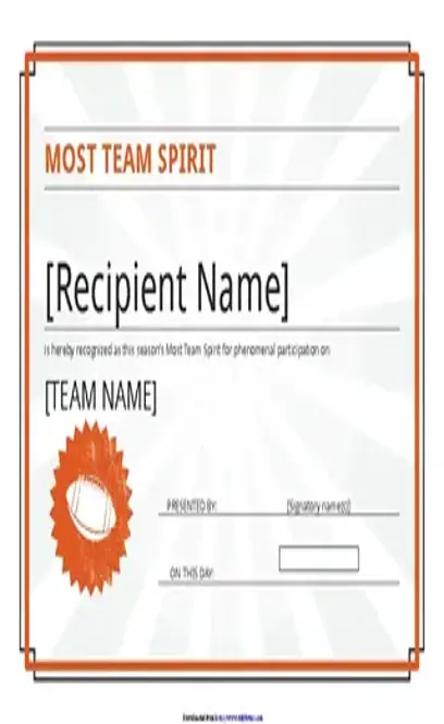 Team Spirit Certificate