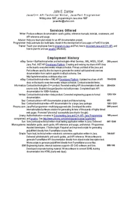 Technical Writer Resume