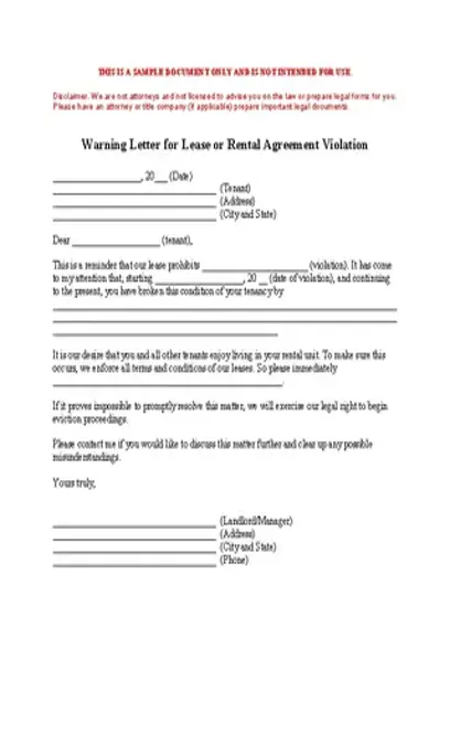 Tenant Warning Notice Template