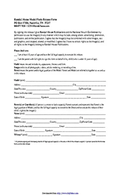 Tennessee Model Release Form 3