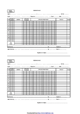 Tennis Score Sheet 1