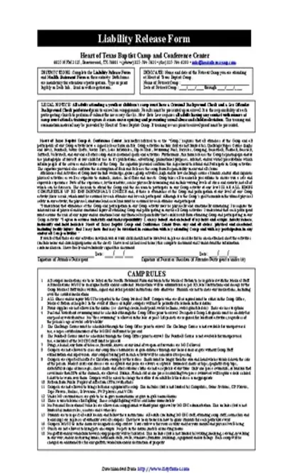 Texas Liability Release Form 3