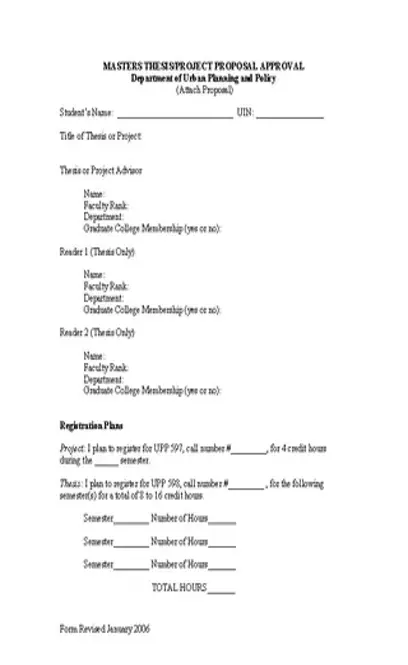 Thesis Project Proposal Template