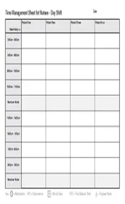 Time Management Sheet For Nurses Schedule Template Download