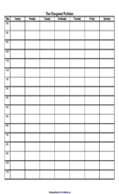 Time Management Worksheet