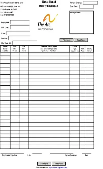 Timesheet Hourly Template