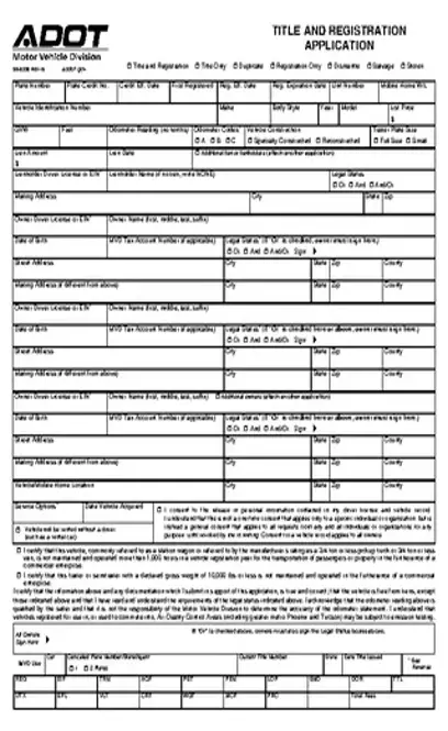 Title And Registration Application Form 96 0236