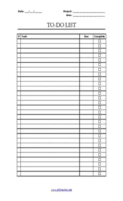 To Do Checklist Template