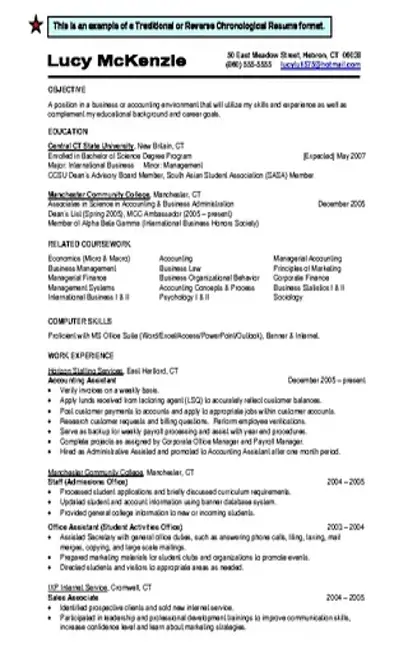 Traditional Resume Samples